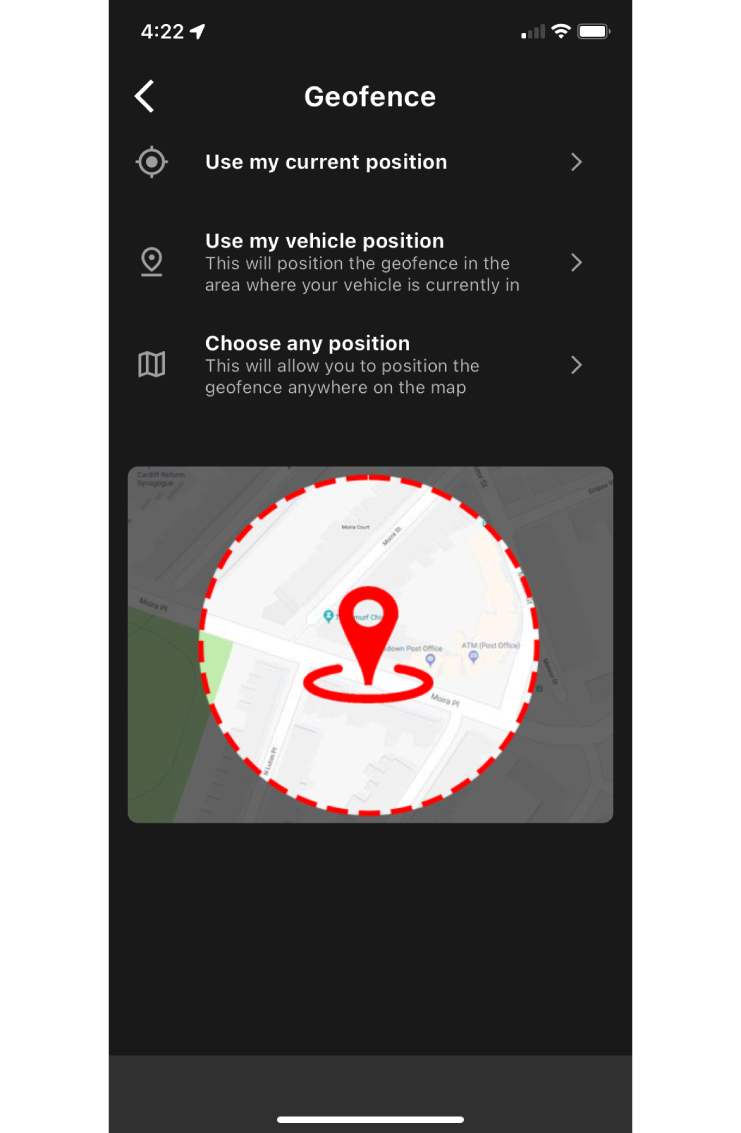 MyCar2 geofence features